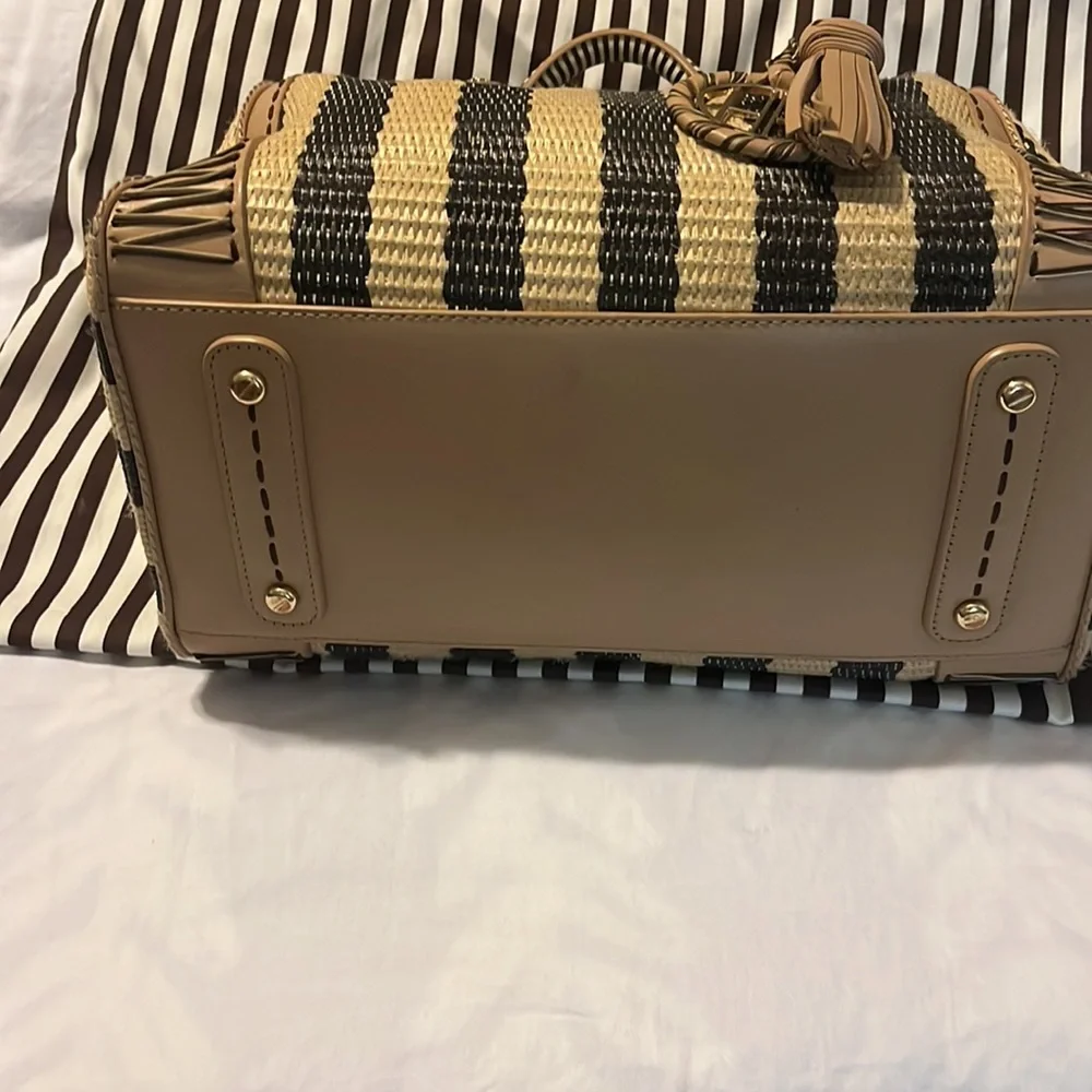 Henri Bendel leather and straw bag - Picture 6 of 11